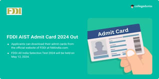 FDDI AIST Admit Card 2024 Out, Exam on May 12; Get Download Link Here